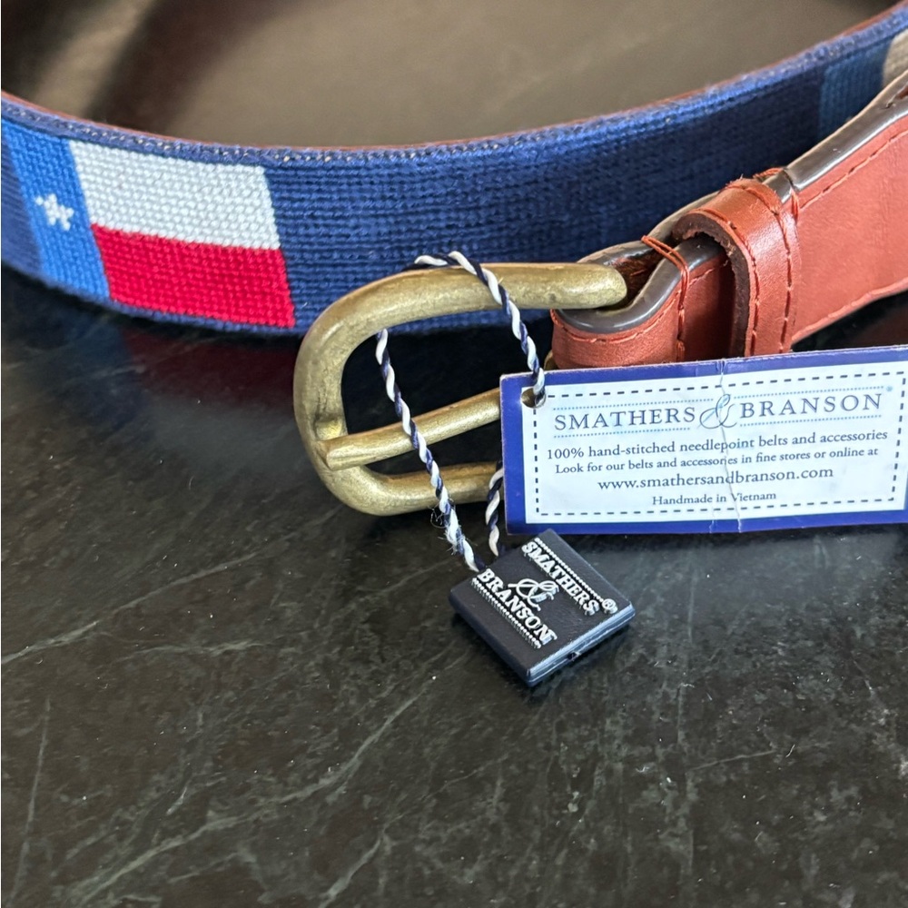Smathers & Branson Texas Flag Belt, sz. 40